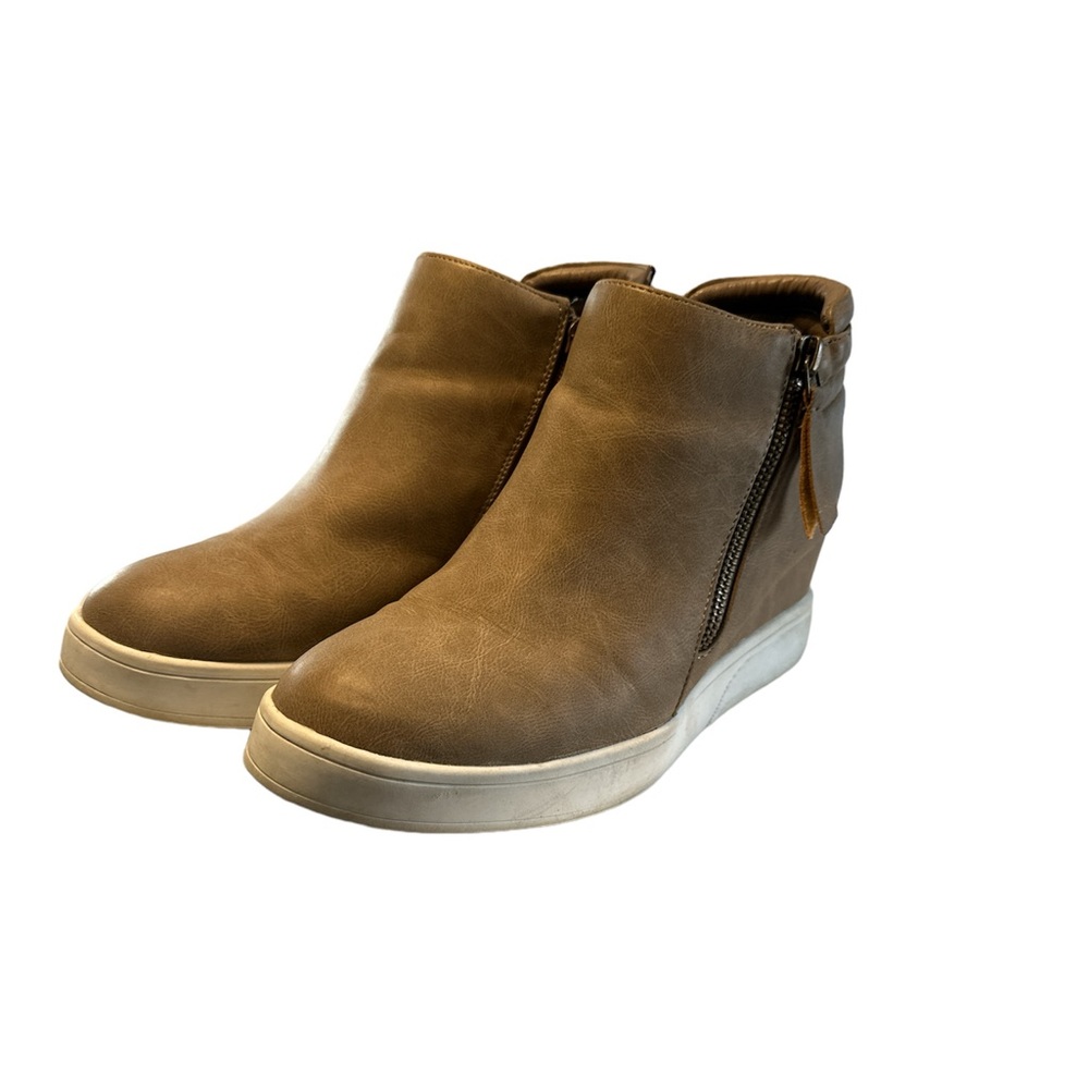 Tan casual wedge booties - women’s 8